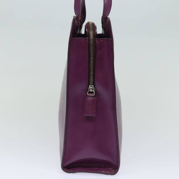 PRADA Leather Hand Bag Purple Auth 80093 - Picture 3 of 16